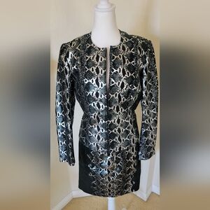 Black Metallic Silver Leather  Suede Reptile Print by Metrostyle , Size 12